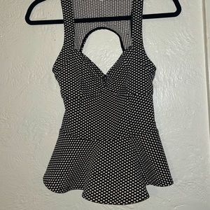Sans Souci Polka Dot Peplum Top